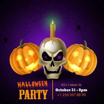 Halloween vector card or background. Vector art. Illustrazione stock