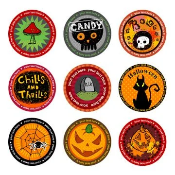 Halloween Vector drink coasters Stock Illustration