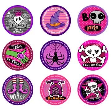 Halloween Vector drink coasters Stock Illustration