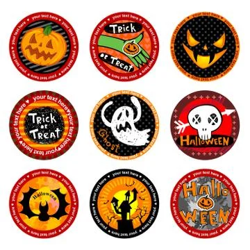 Halloween Vector drink coasters Stock Illustration