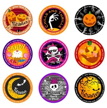 Halloween Vector drink coasters Stock Illustration