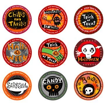 Halloween Vector drink coasters Stock Illustration