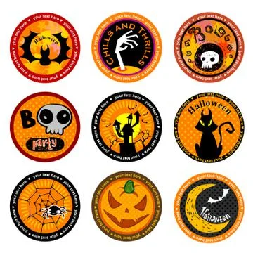Halloween Vector drink coasters Stock Illustration