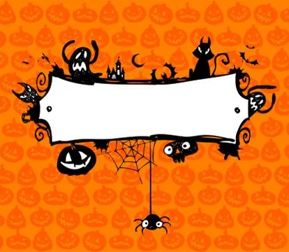 Halloween vector frame. Stock Illustration