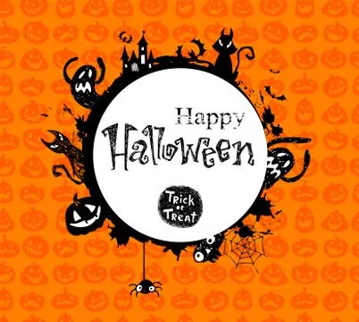 Halloween vector frame. Stock Illustration