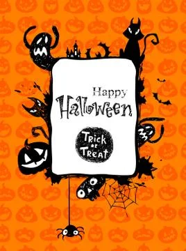 Halloween vector frame. Illustrazione stock