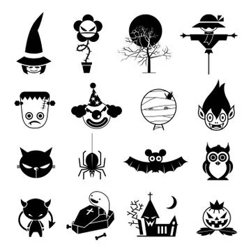 Halloween vector icon set Stock Illustration