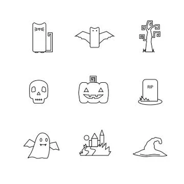 Halloween vector icon set Stock Illustration