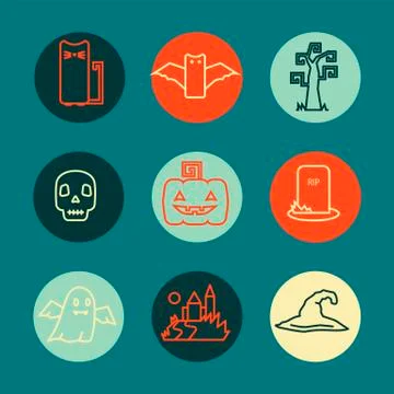 Halloween vector icon set Stock Illustration