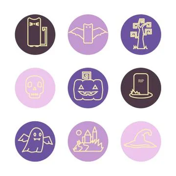 Halloween vector icon set Stock Illustration