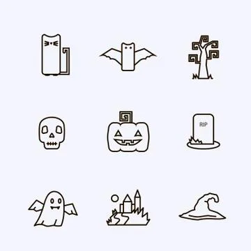 Halloween vector icon set Stock Illustration