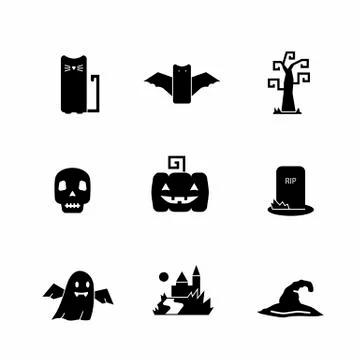 Halloween vector icon set Stock Illustration