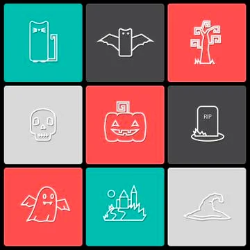 Halloween vector icon set Stock Illustration