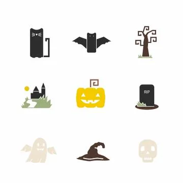 Halloween vector icon set Stock Illustration