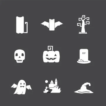 Halloween vector icon set Stock Illustration