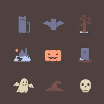 Halloween vector icon set Illustrazione stock
