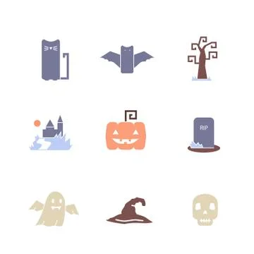 Halloween vector icon set Stock Illustration