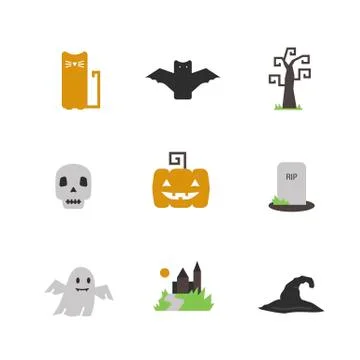 Halloween vector icon set Stock Illustration