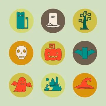 Halloween vector icon set Stock Illustration
