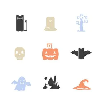 Halloween vector icon set Stock Illustration