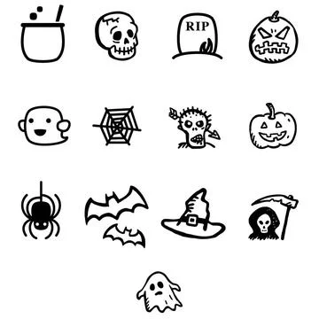  Halloween vector icon set. Vector Illustration halloween vector icon set.... Stock Photos