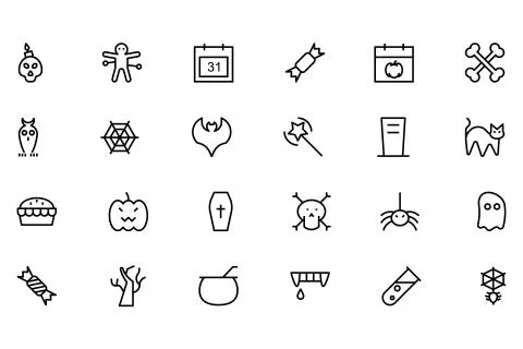 Halloween Vector Icons Illustrazione stock