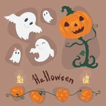Halloween vector Icons set . Stock Illustration
