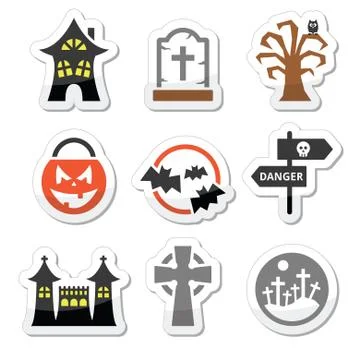 Halloween vector icons set Stock Illustration