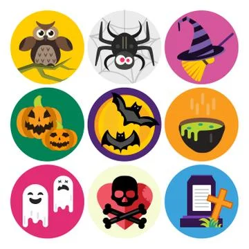 Halloween vector icons set Stock Illustration