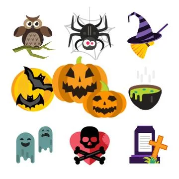 Halloween vector icons set Stock Illustration