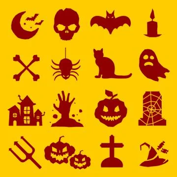 Halloween vector icons set Stock Illustration