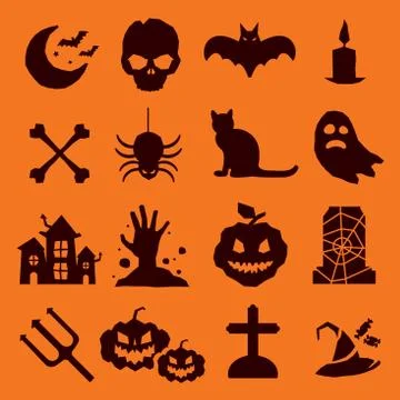 Halloween vector icons set Stock Illustration