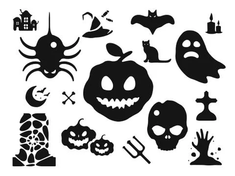 Halloween vector icons set Stock Illustration