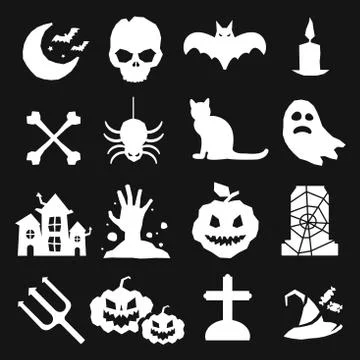 Halloween vector icons set Stock Illustration