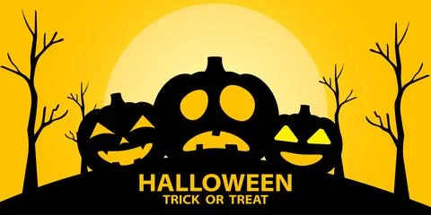 Halloween Vector Illustration with Pumpkins Stockillustratie