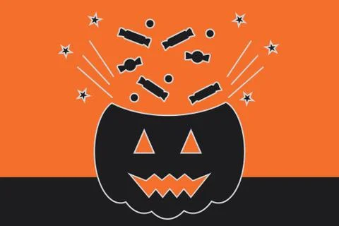 Halloween Vector Illustration, Trick or Treat Stock Illustration