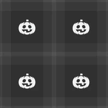 Halloween vector pattern with plaid stripes and pumpkins, spooky ghosts, an.. Stock Illustration
