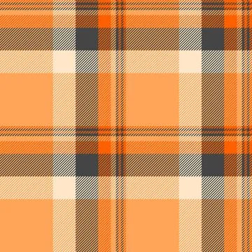Halloween vector pattern with plaid stripes and pumpkins, spooky ghosts, an.. Illustrazione stock