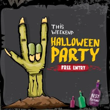 Halloween vector rock n roll zombie background 库存插图