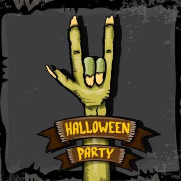 Halloween vector rock n roll zombie background Stock Illustration