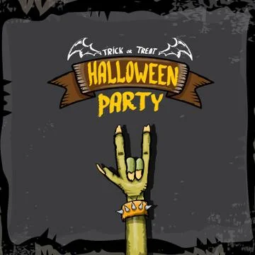 Halloween vector rock n roll zombie background Stock Illustration