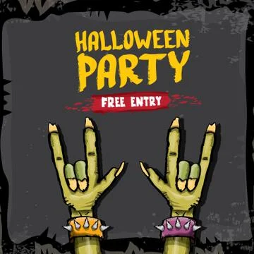 Halloween vector rock n roll zombie background Stock-Illustration