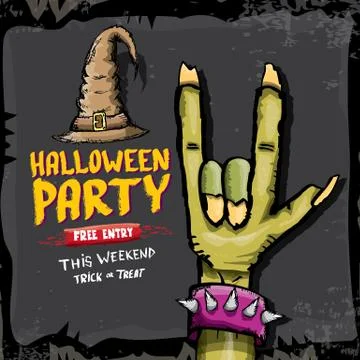Halloween vector rock n roll zombie background 库存插图