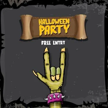 Halloween vector rock n roll zombie background 库存插图