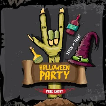 Halloween vector rock n roll zombie background 库存插图