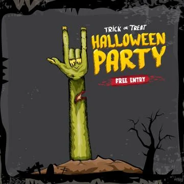 Halloween vector rock n roll zombie background 库存插图