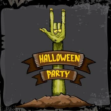 Halloween vector rock n roll zombie background 库存插图