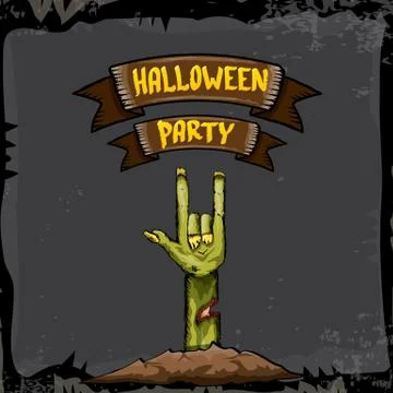 Halloween vector rock n roll zombie background Stock Illustration