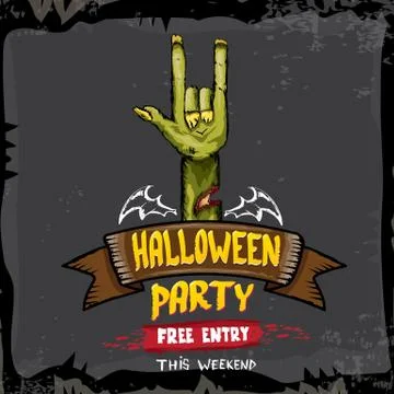Halloween vector rock n roll zombie background 库存插图