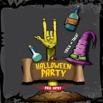 Halloween vector rock n roll zombie background イラスト素材